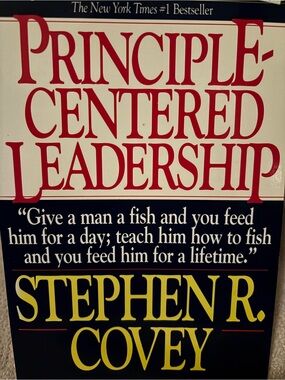 Principle-Centered Leadership by Stephen R. Covey - Bold Red & Navy Cover
